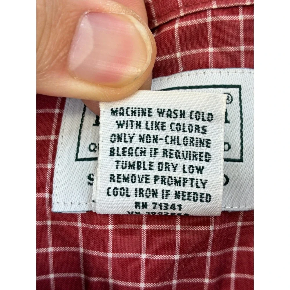 L.L.Bean Button Down Shirts Men's L Red Green Plaid Long Sleeve Casual Lot of 5 - Picture 5 of 16